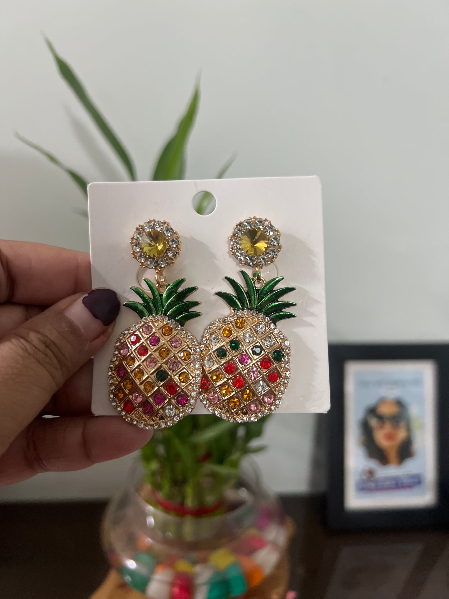 Pineapple stone earring