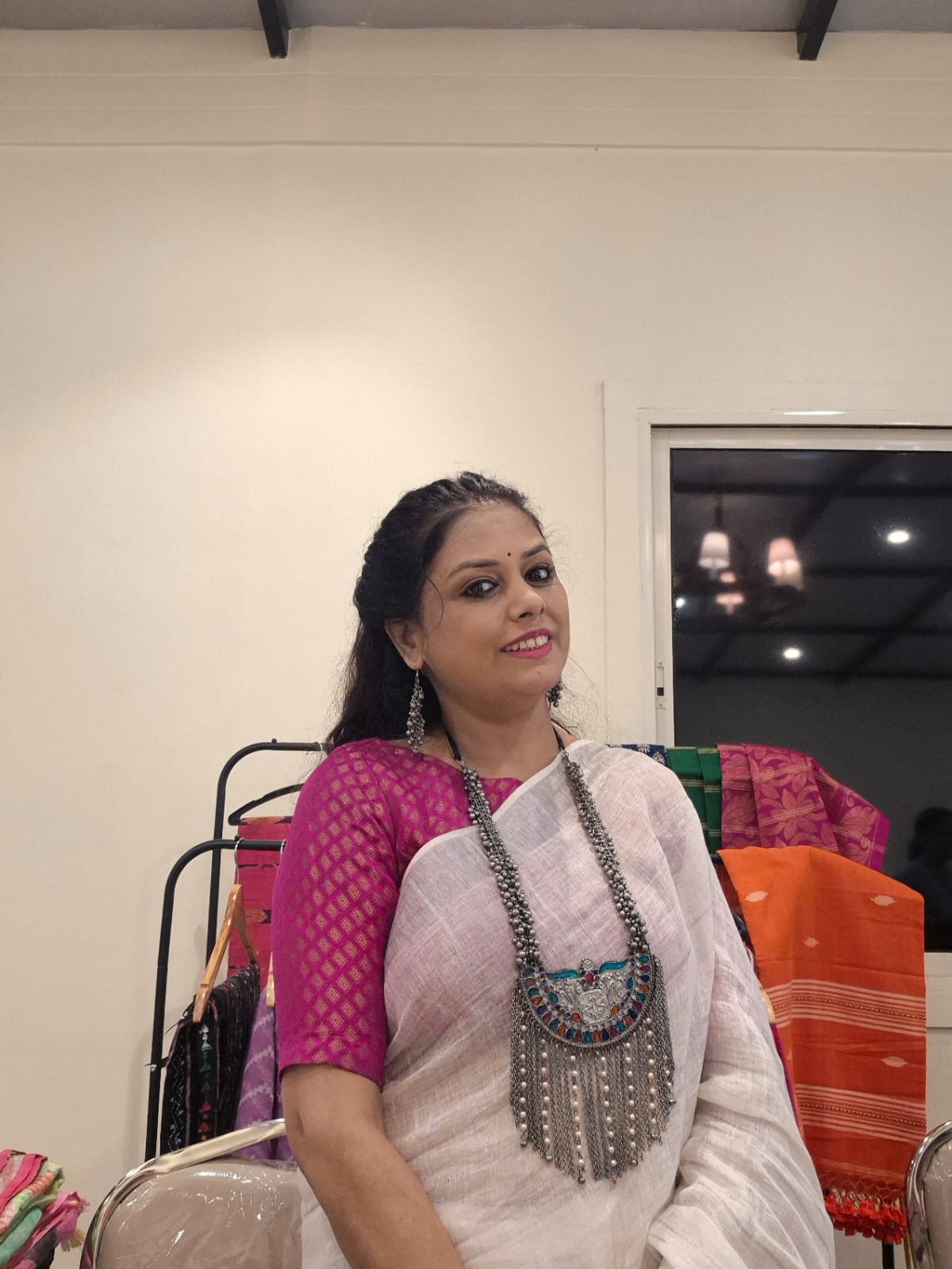 Oxidised oversized necklace set