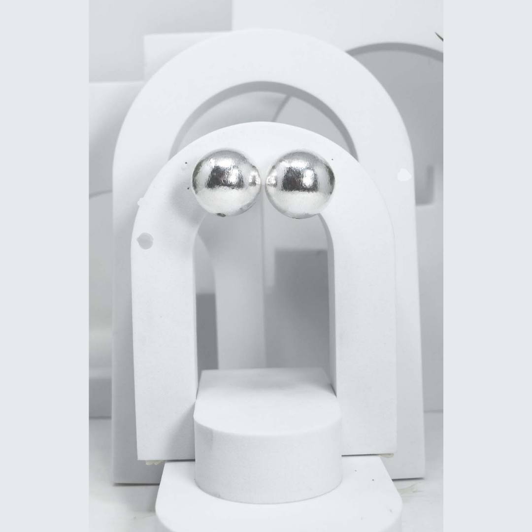 Riverblend Silver Round Stud Earrings – Elegant Statement Jewellery