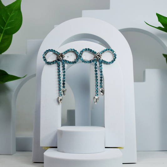 Riverblend Stone Bow Earrings – Elegant & Stylish Statement Studs