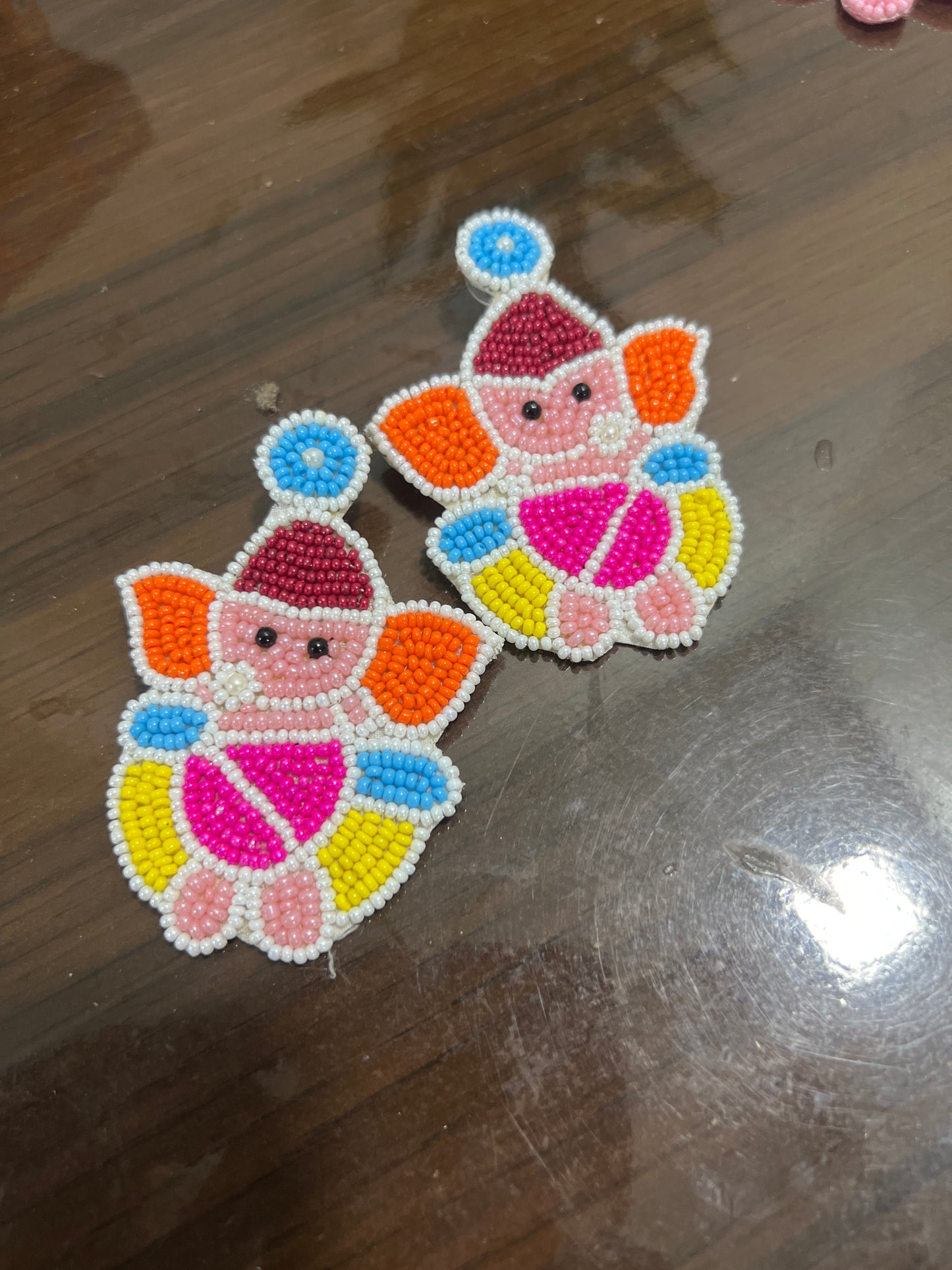 Handmade beaded Ganesh earring