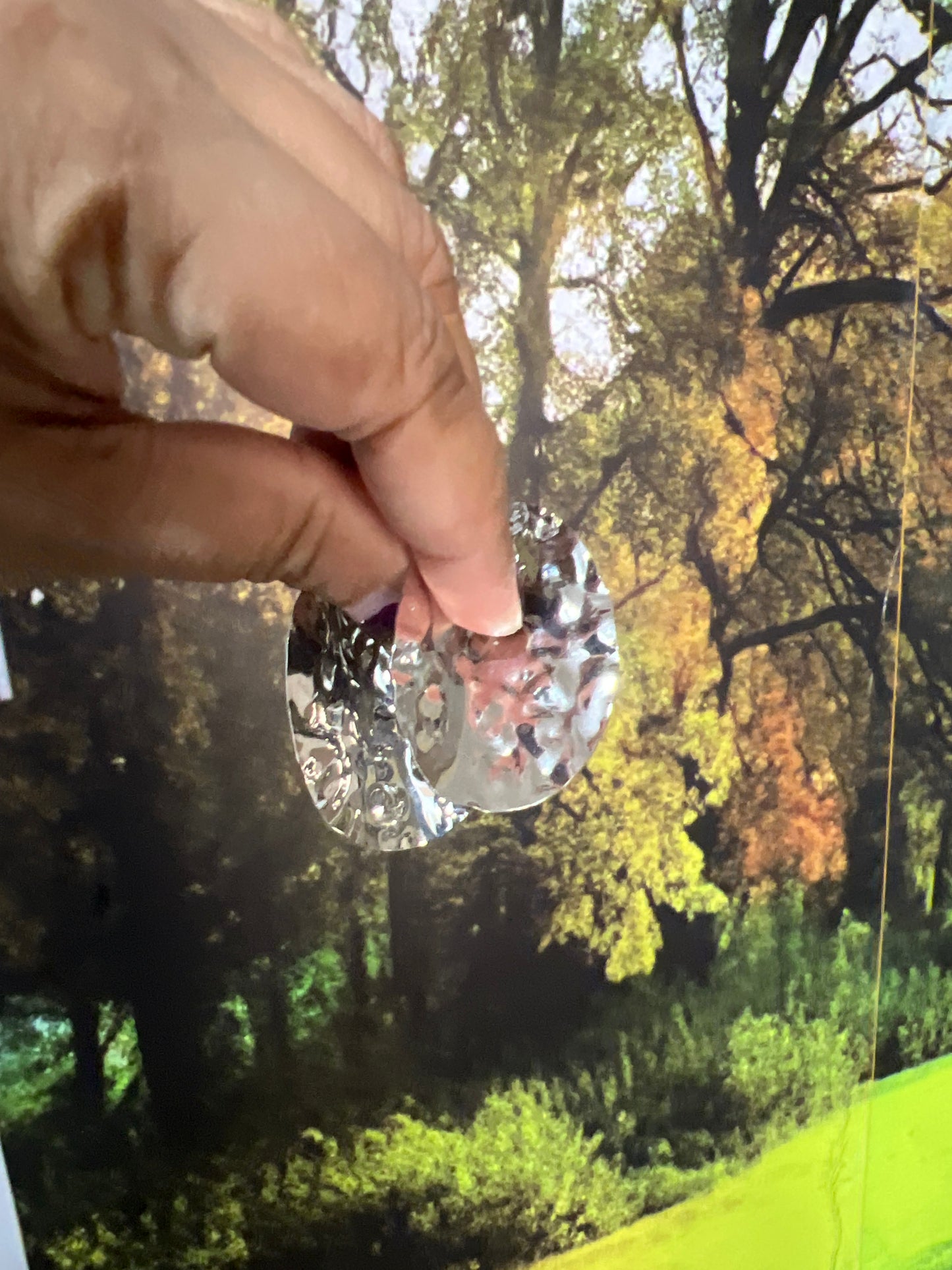 Chucky silver leaf earring