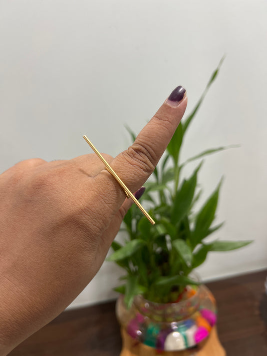 Adjustable handmade brass bar ring