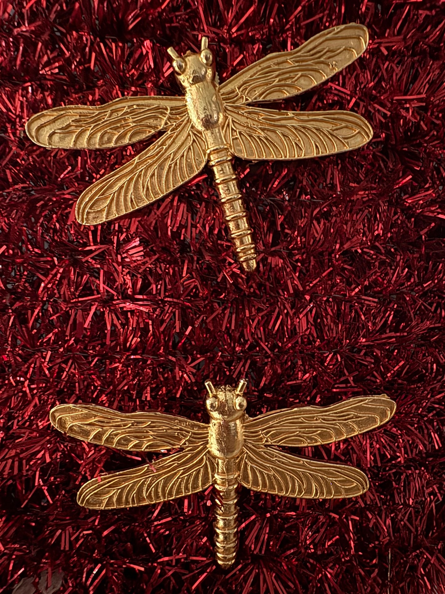 Dragonfly brass earring