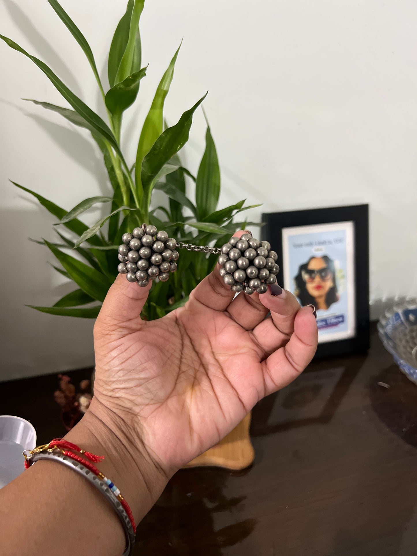 Gungroo long  Earring and adjustable ring