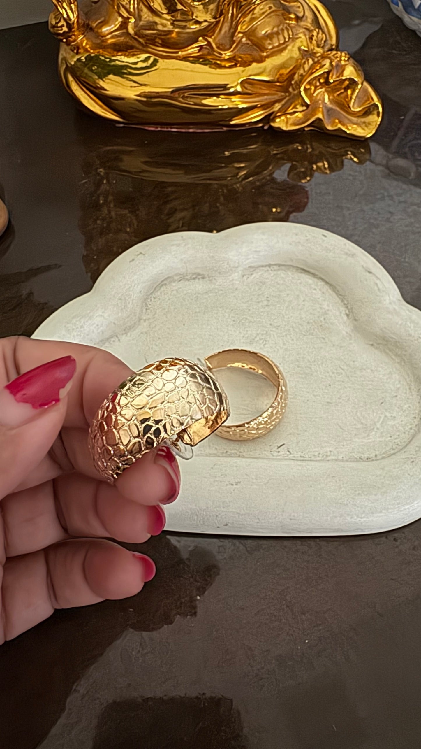 Gold c shape hoops