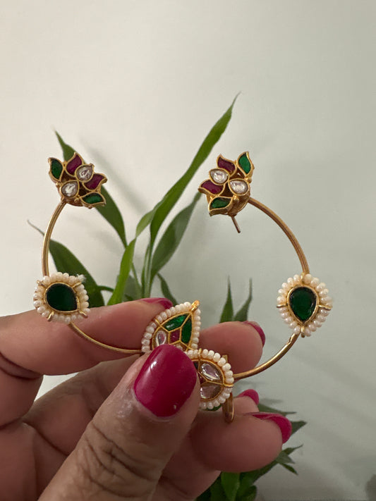Kundan ear cuff earring