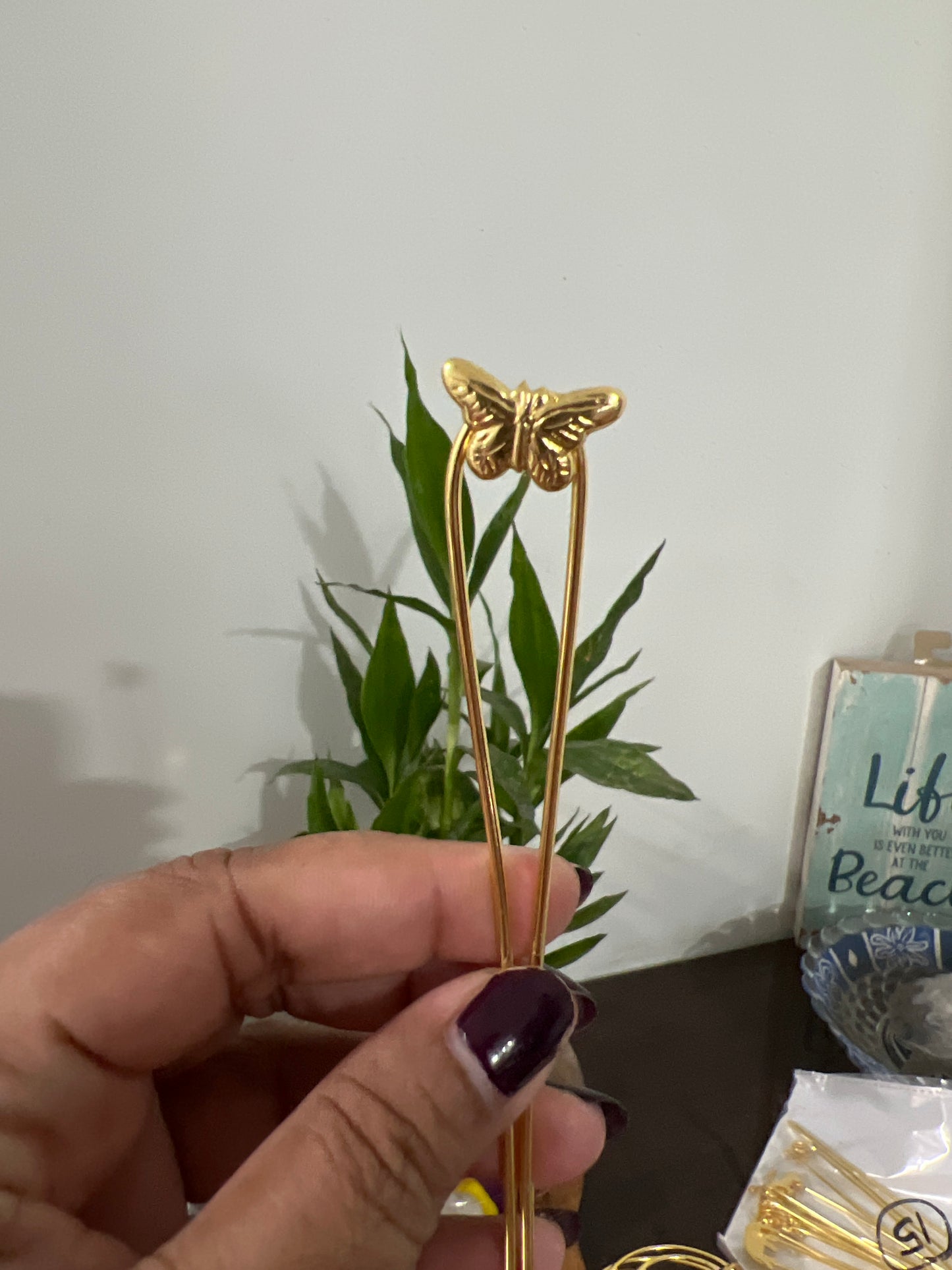 Butterfly design hair  cage bun