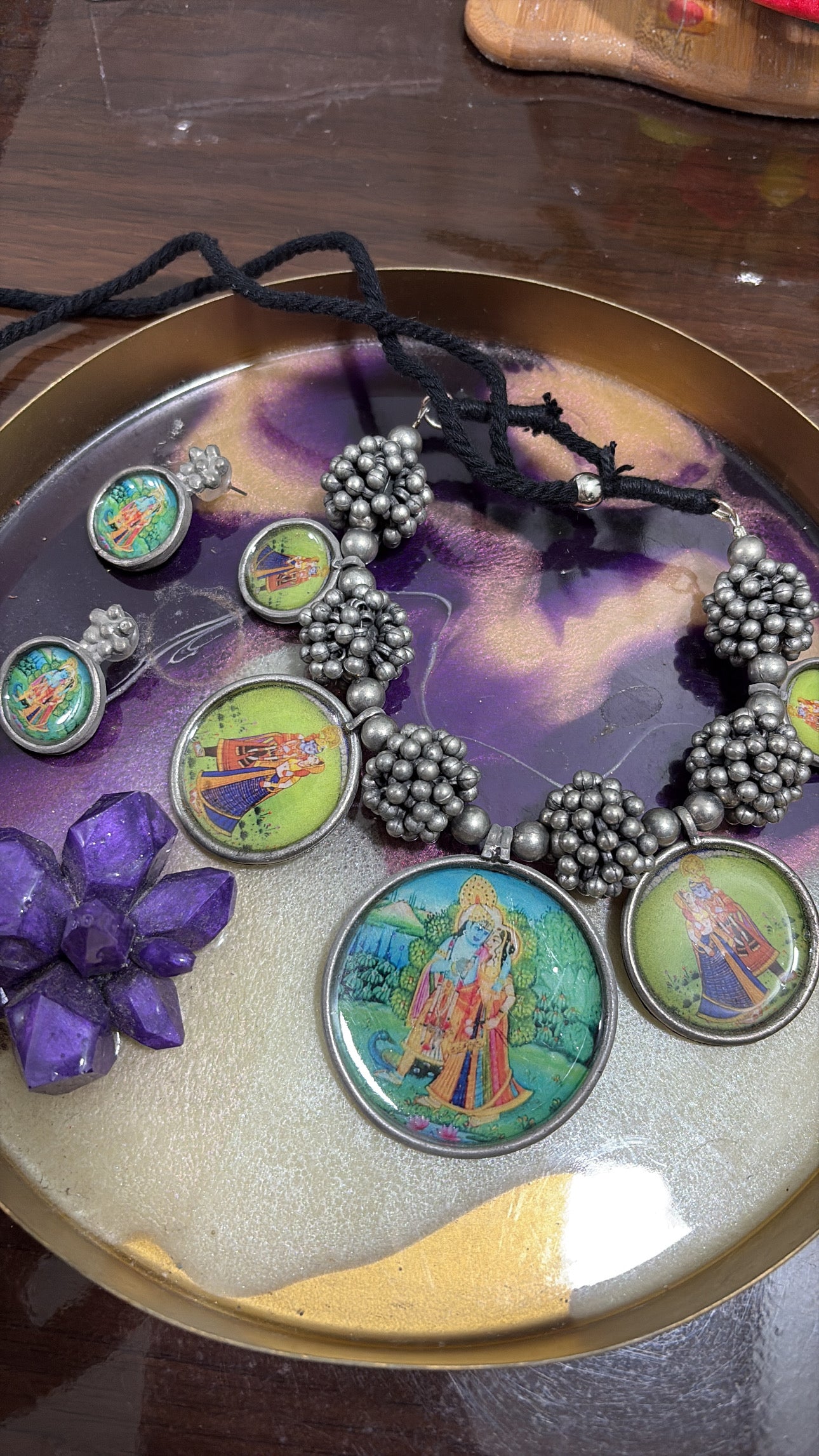 Handcrafted Gingrich earring set