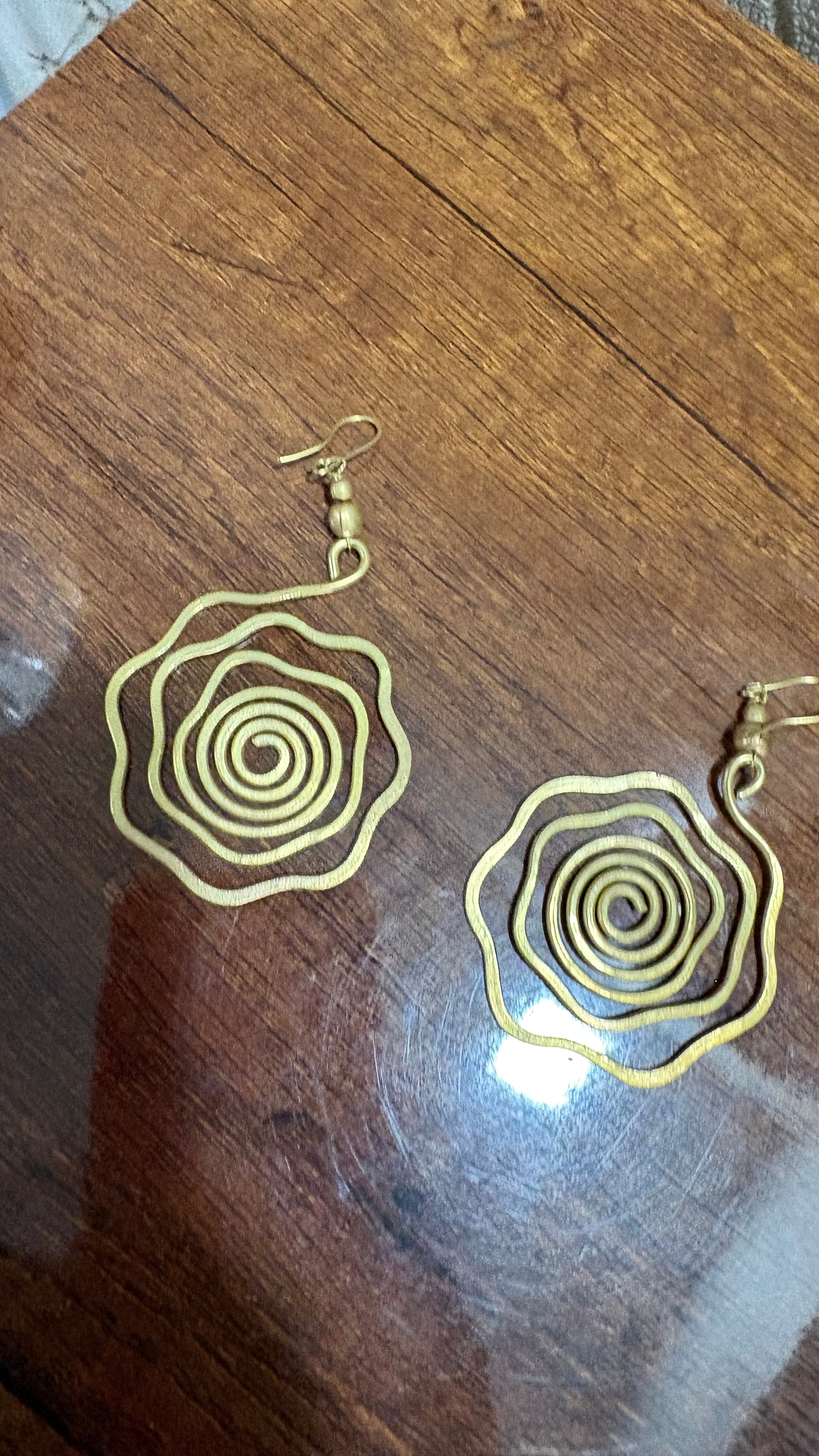 Spiral statement earring