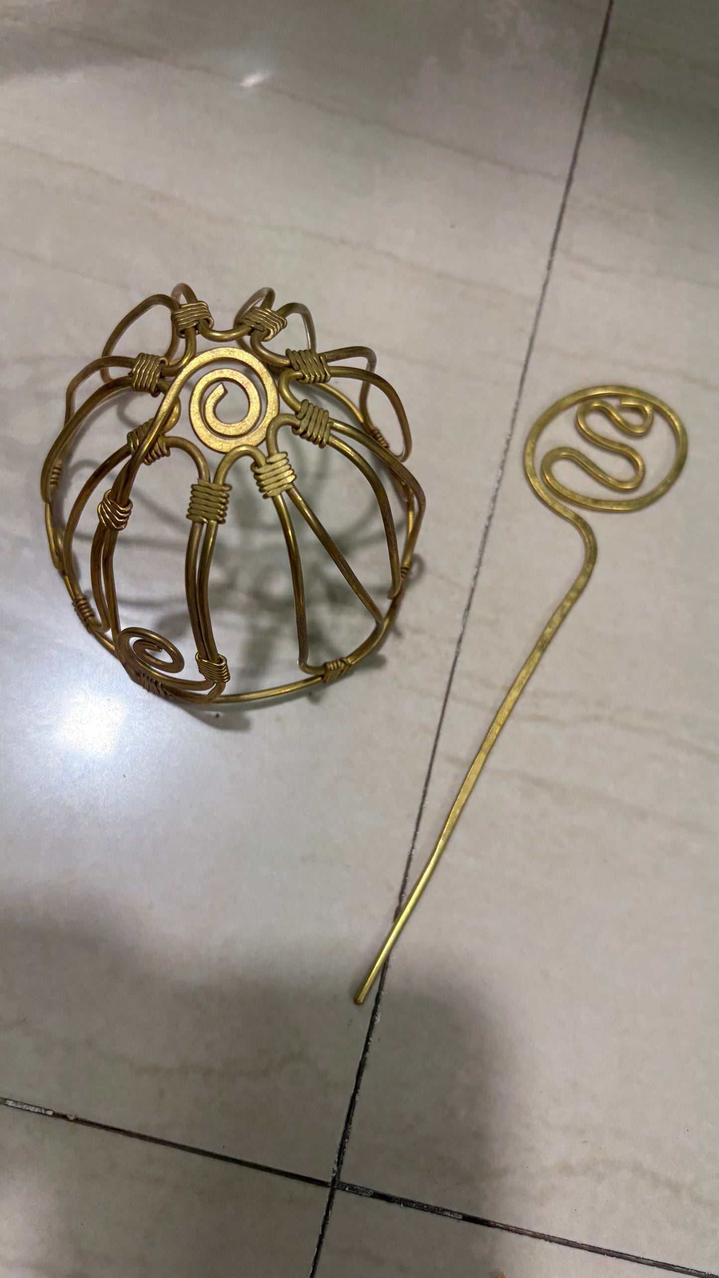 Spiral Wire Hair Cage Bun with Hair Stick