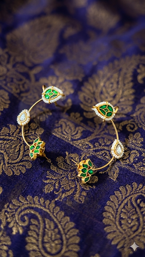 Emerald Bloom Arc Earrings