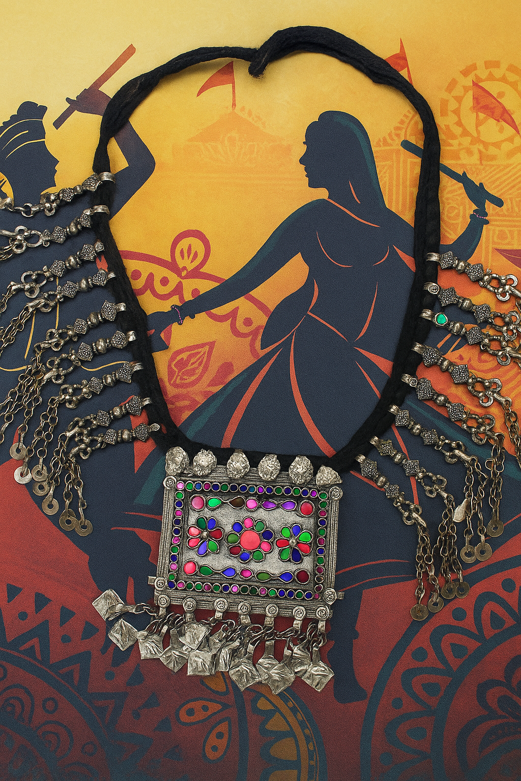 Handcrafted Tribal Mirror Work Necklace – Boho Ethnic Statement Jewelry