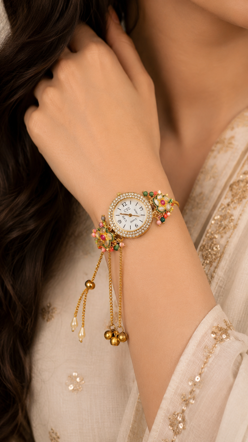 Ethnic Floral Bracelet Watch