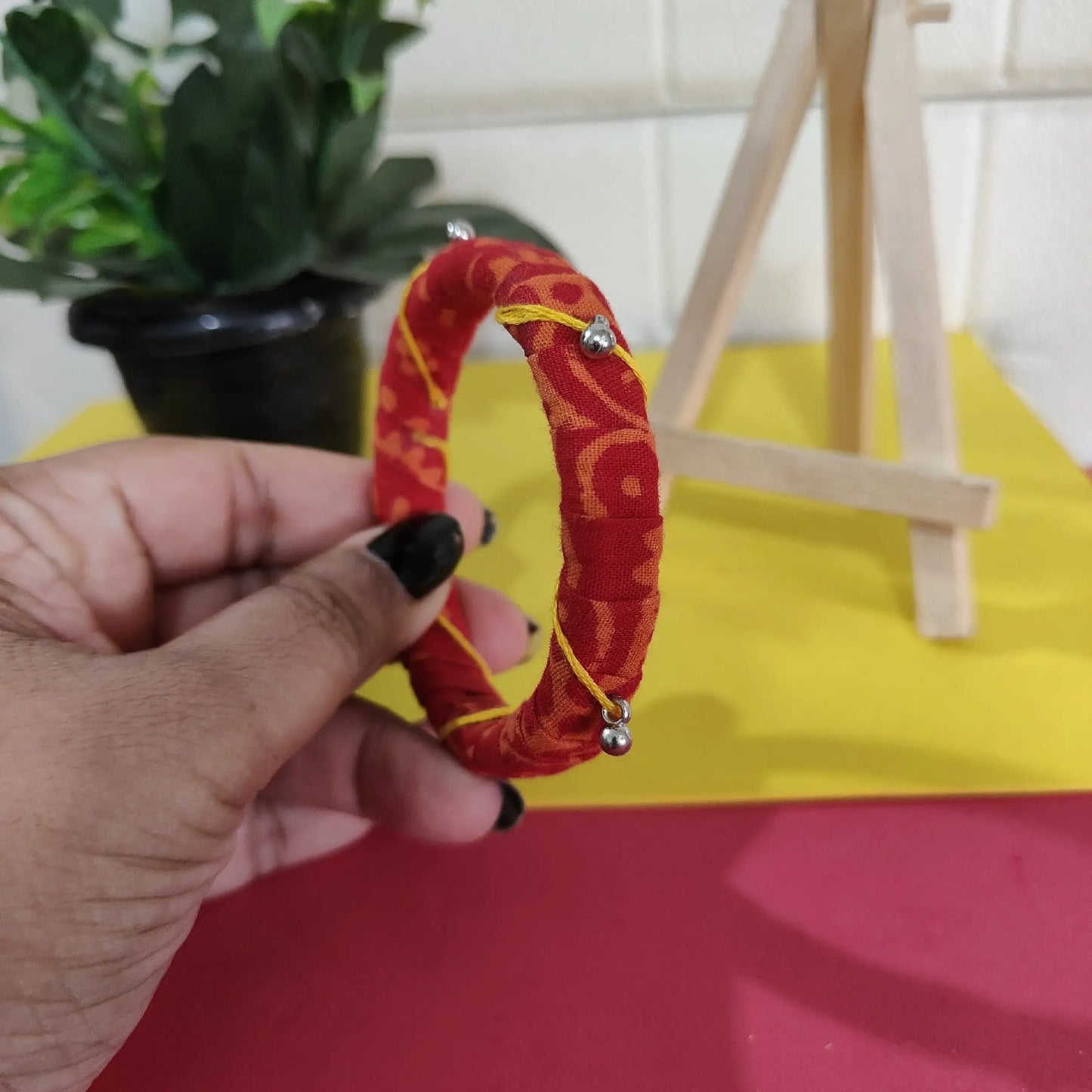 Orange Fabric Bangles – Brighten Your Style
