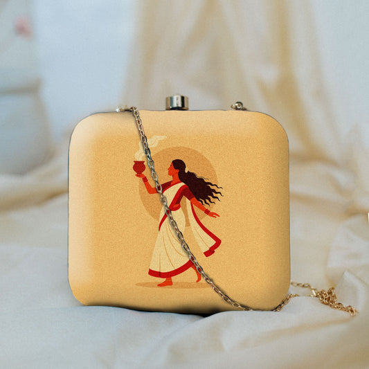 Potrait art printed clutch bag