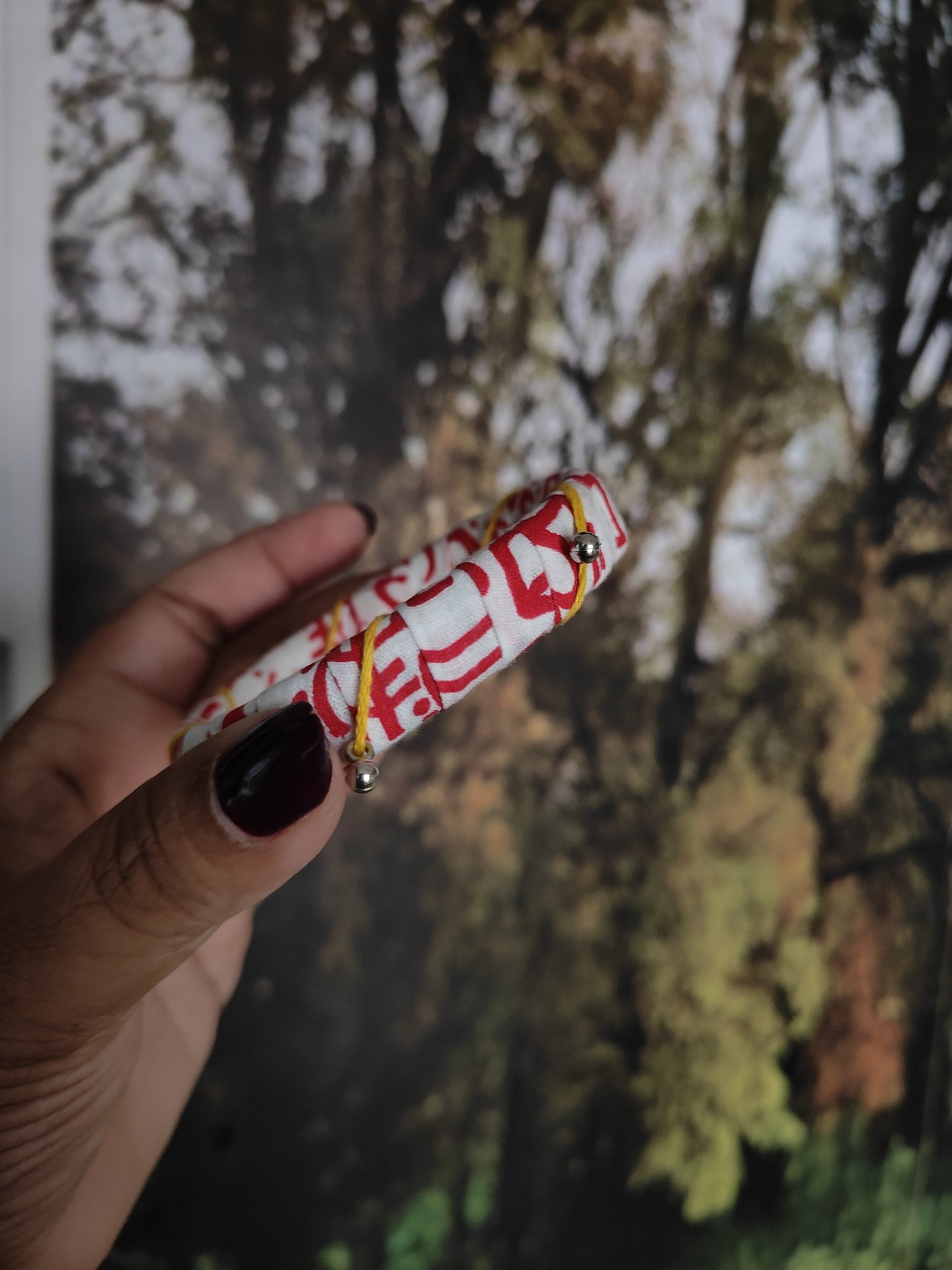 Fabric bangles white and red