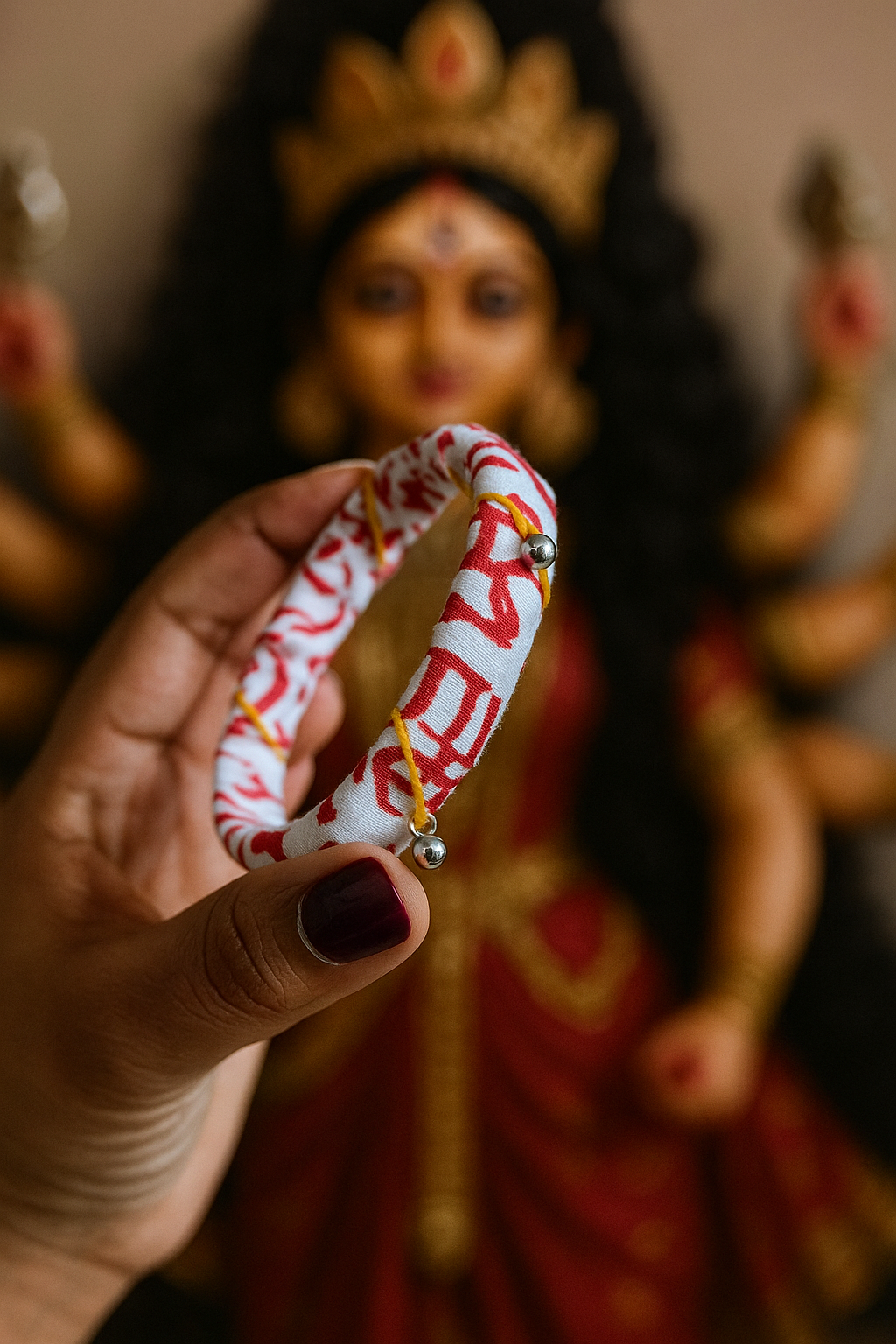 Fabric bangles white and red