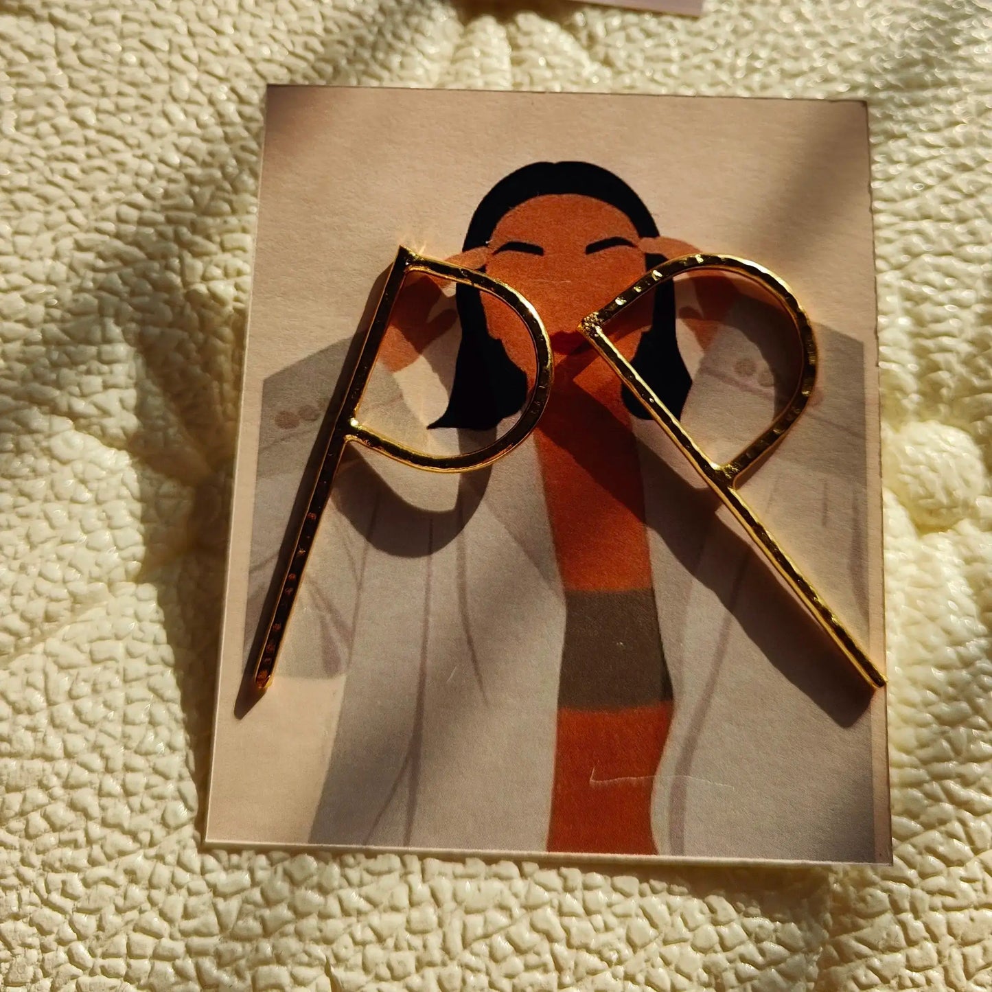 Alphabet P Brass Stud Earrings – Lightweight & Elegant