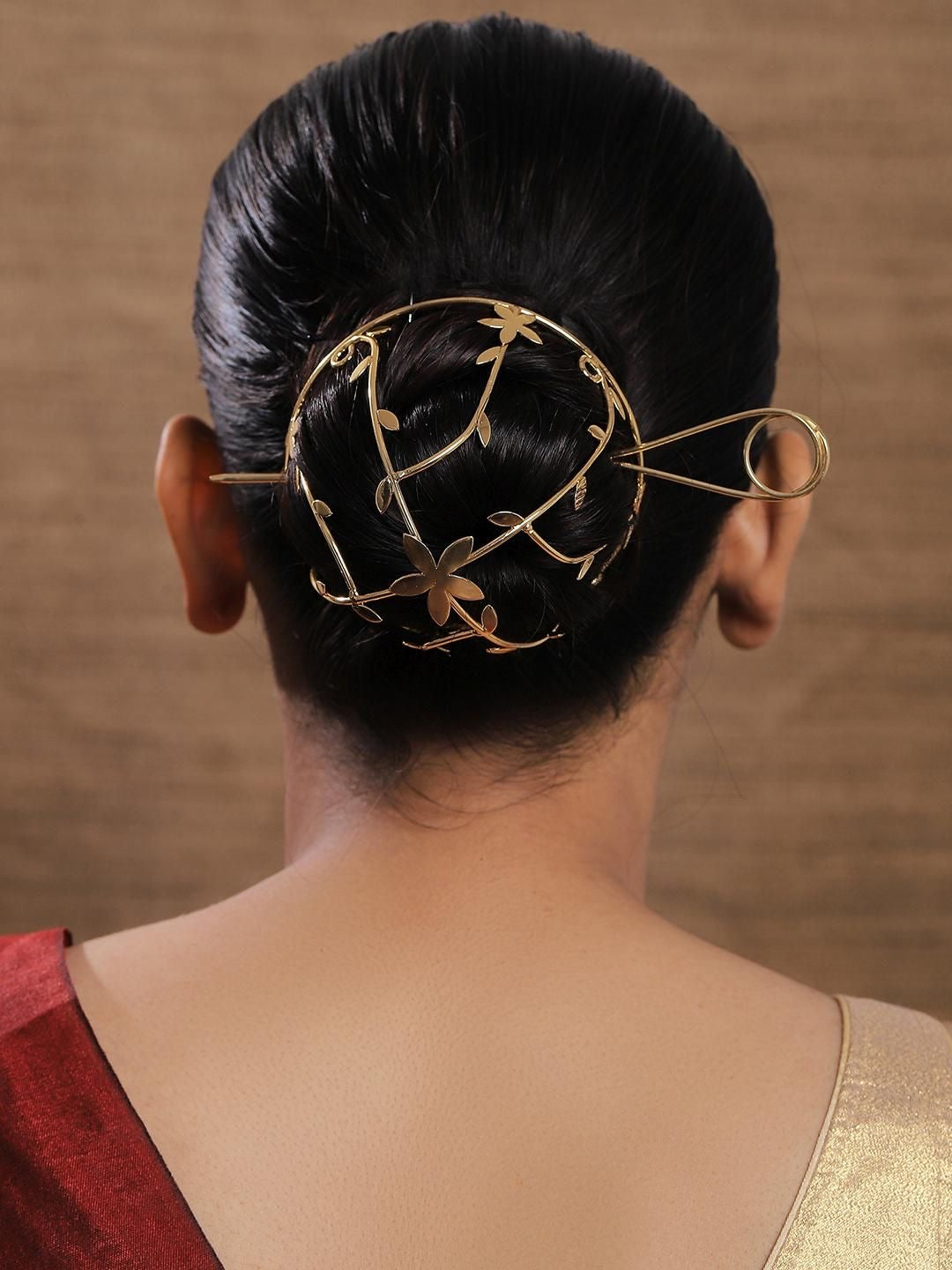 Brass hair cage bun