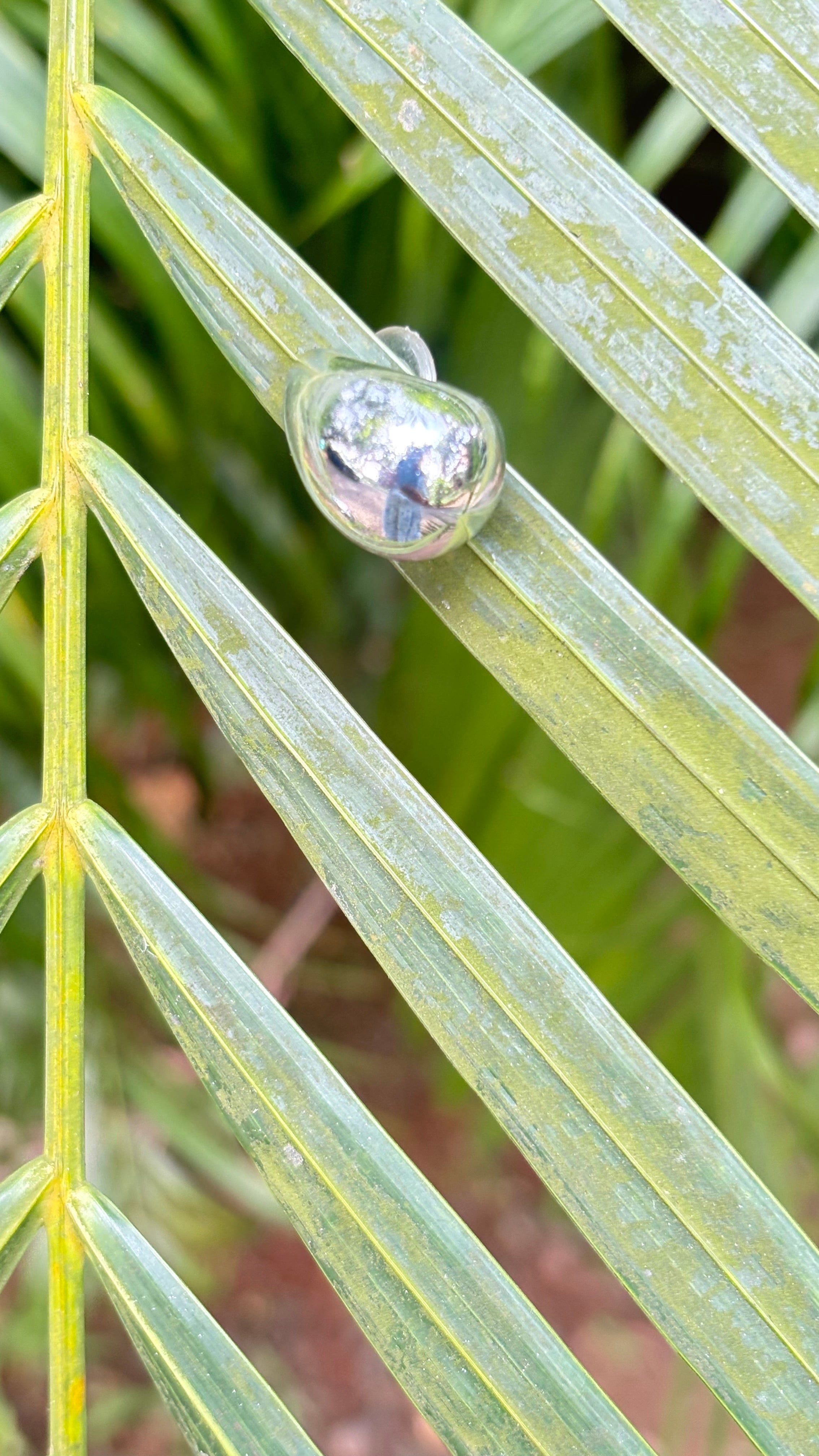 Silver chunky tear drop earring