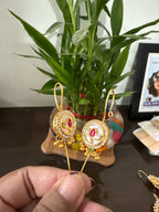 Red stone Kundan earmuff