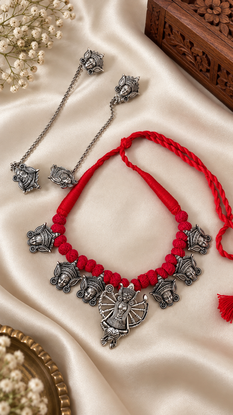 Durga theme thread necklace set