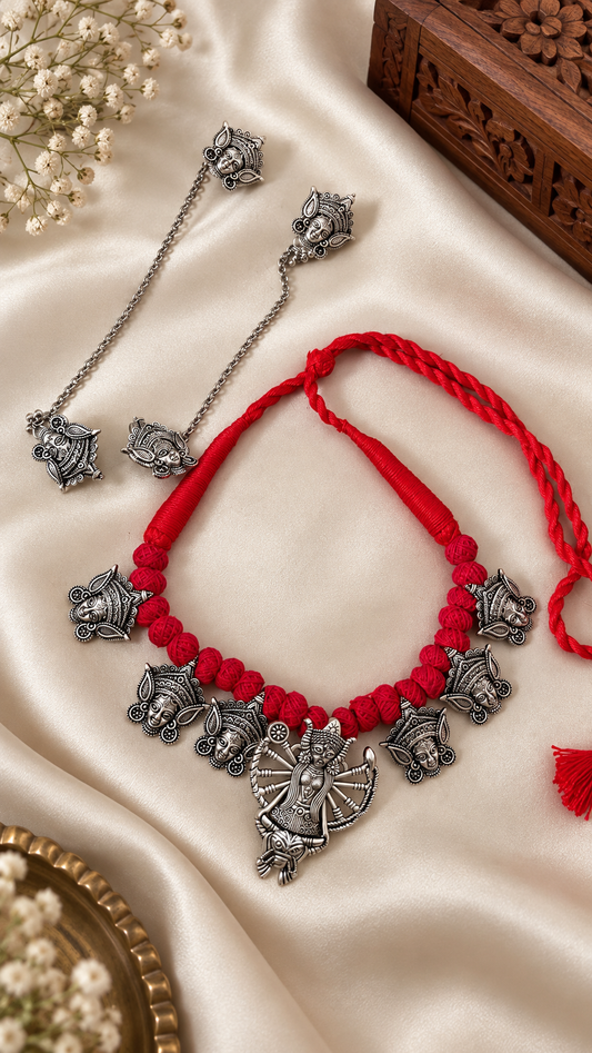 Durga theme thread necklace set