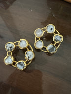 Natural stone round earring