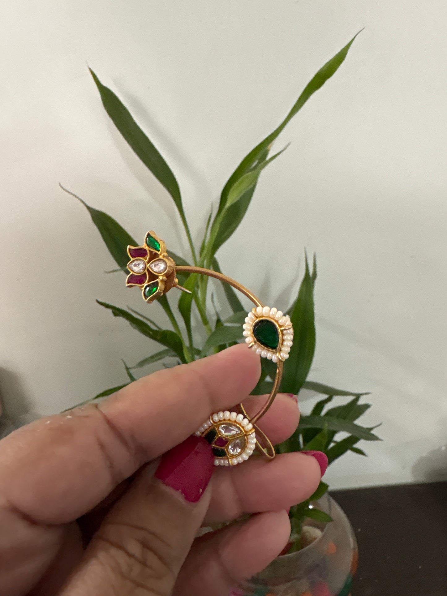Kundan ear cuff earring