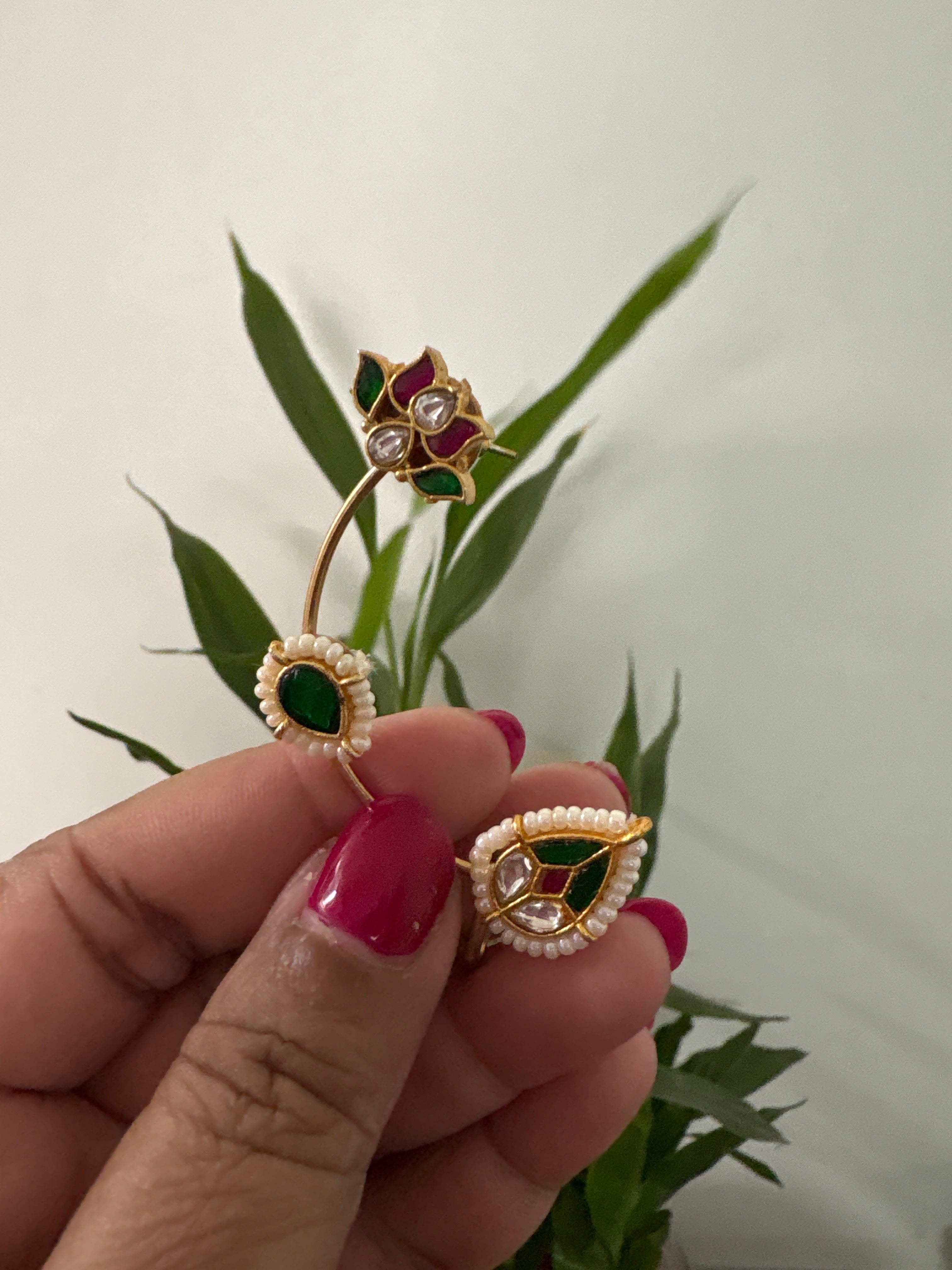 Kundan ear cuff earring