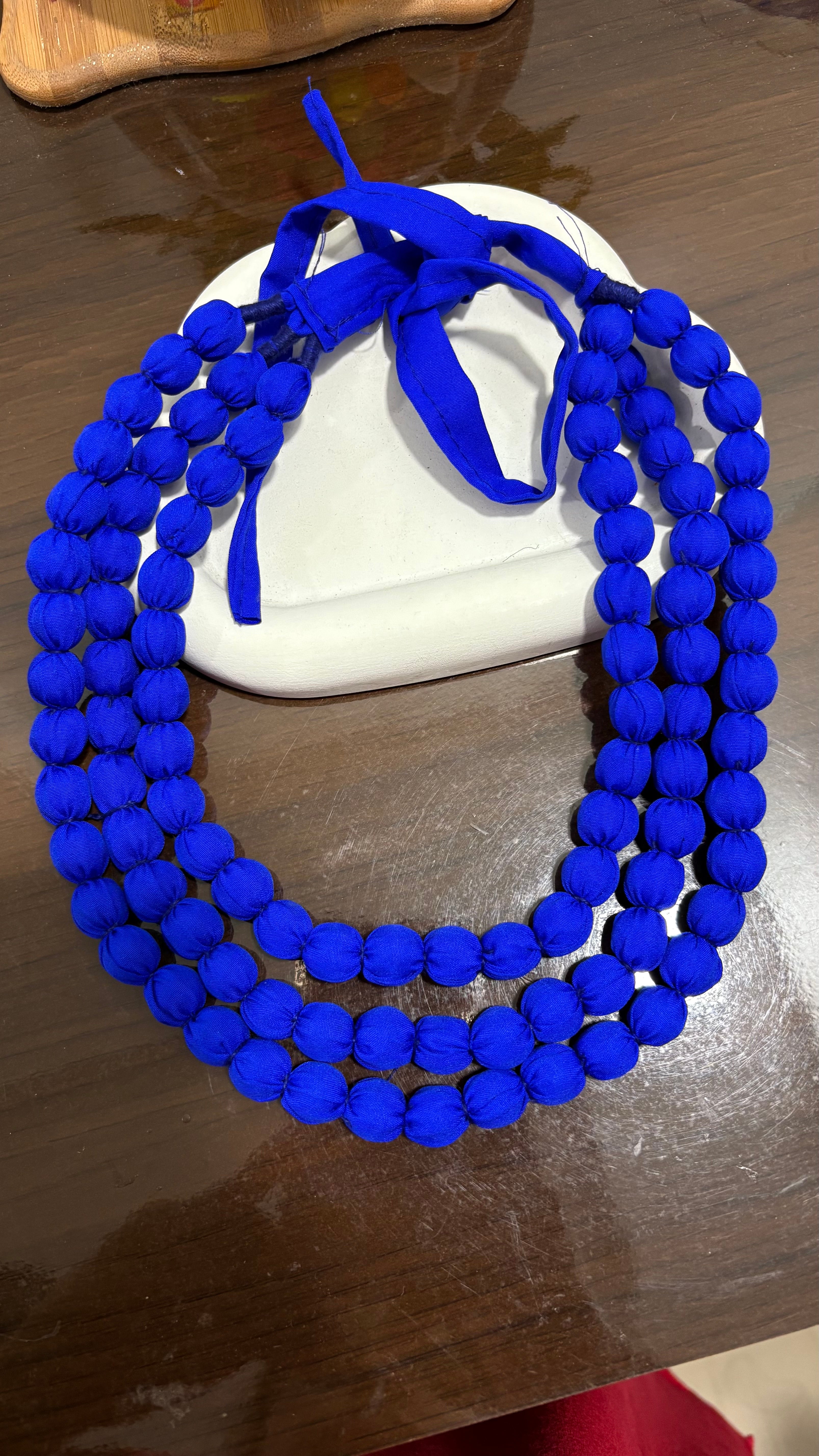 Three layer fabric necklace