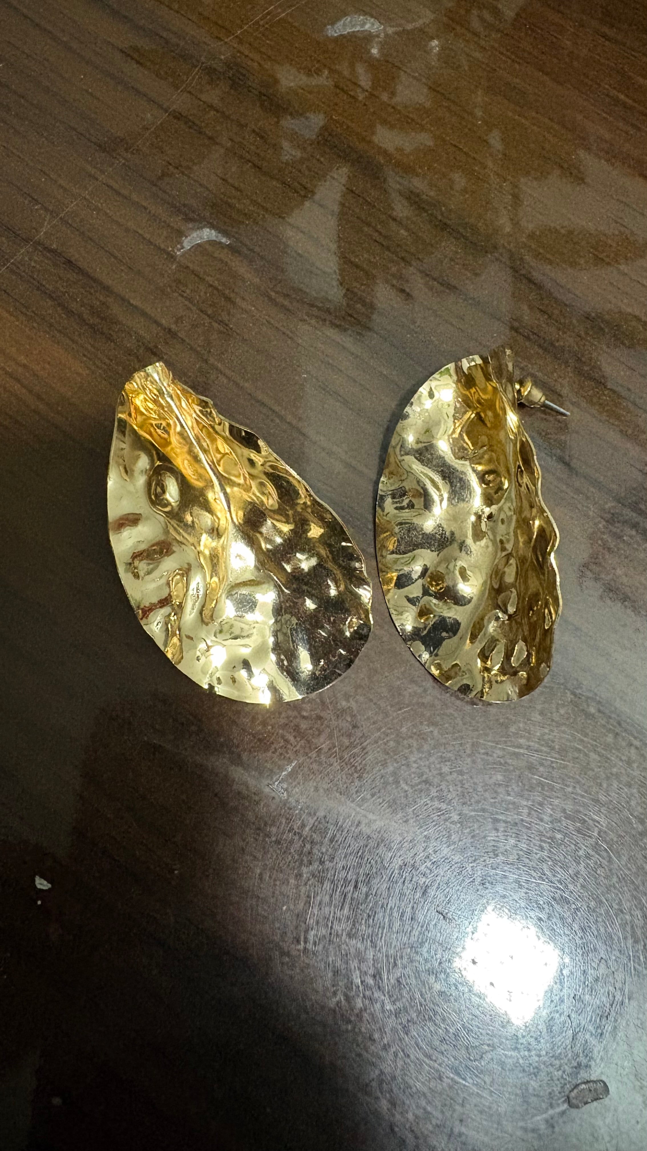 Riverblend Gold Leaf Earrings – Lightweight Brass Everyday Wear