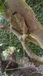 Minimal Geometric Triangle Necklace | Gold Tone Pendant | Riverblend