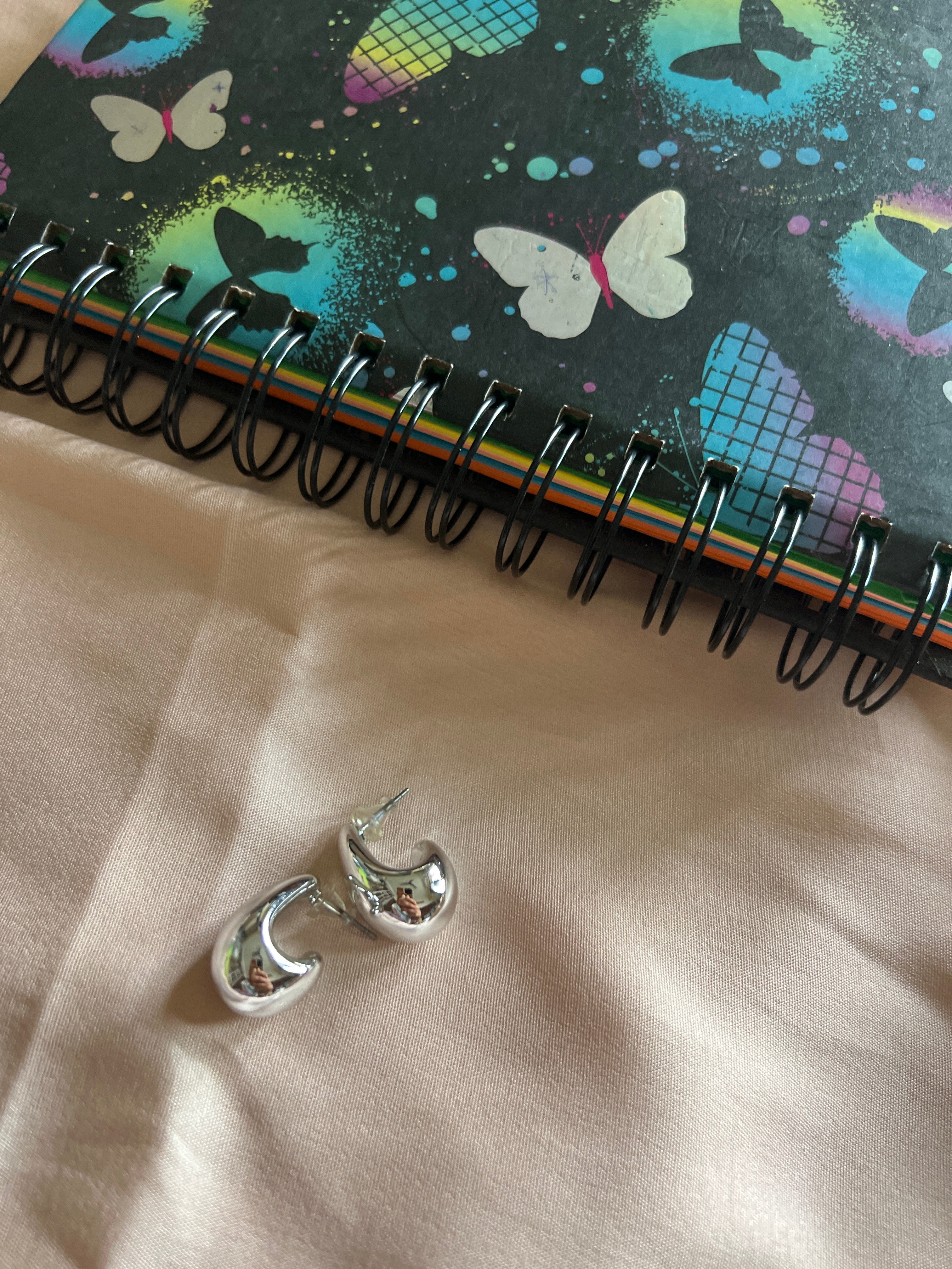 Silver chunky tear drop