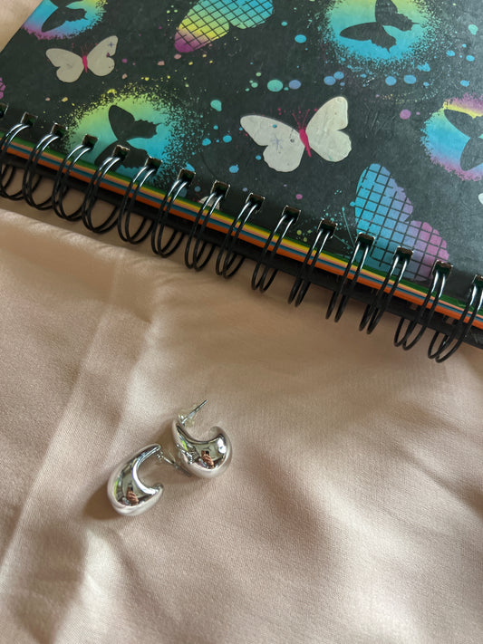 Silver chunky tear drop