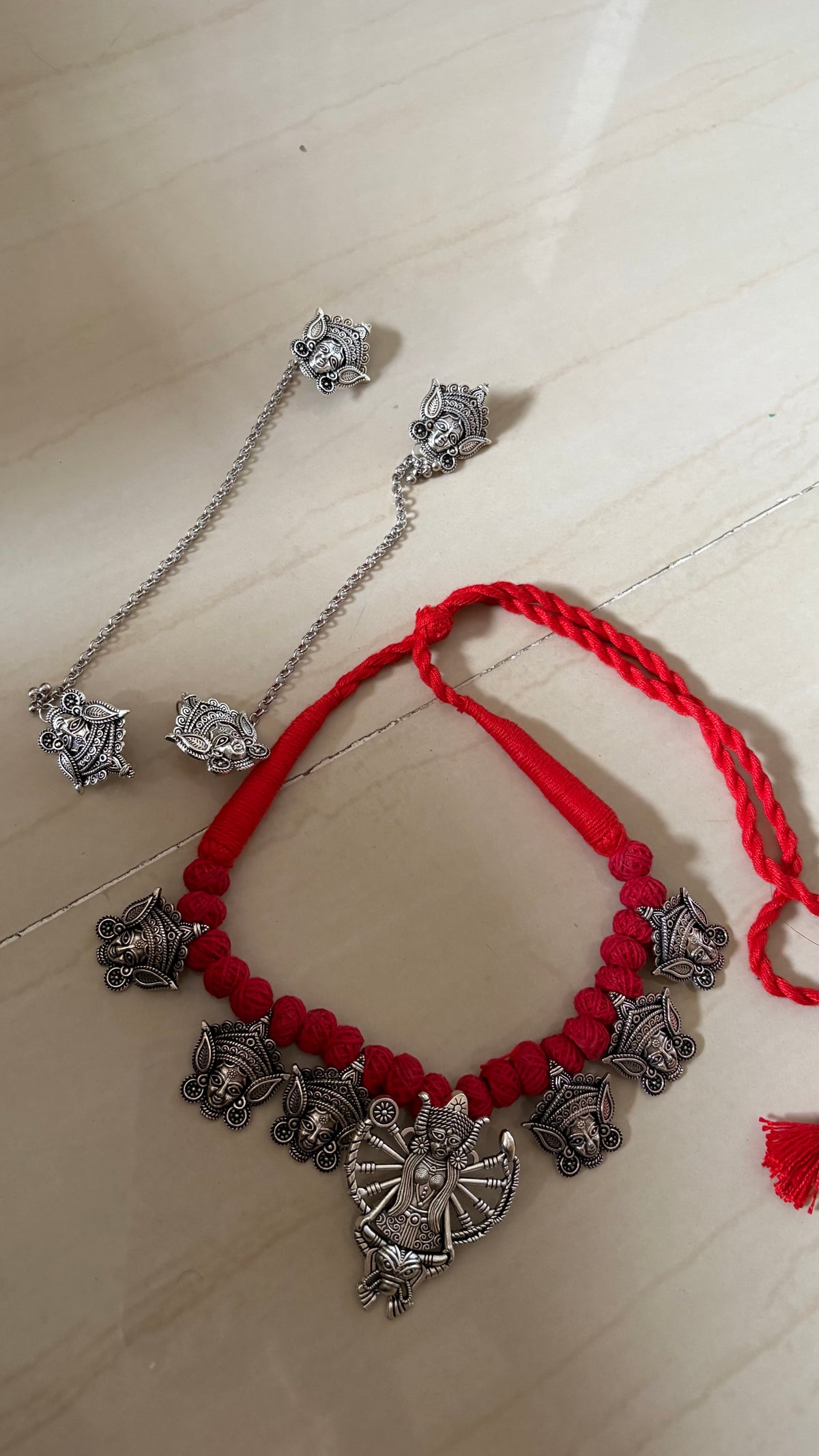 Durga theme thread necklace set