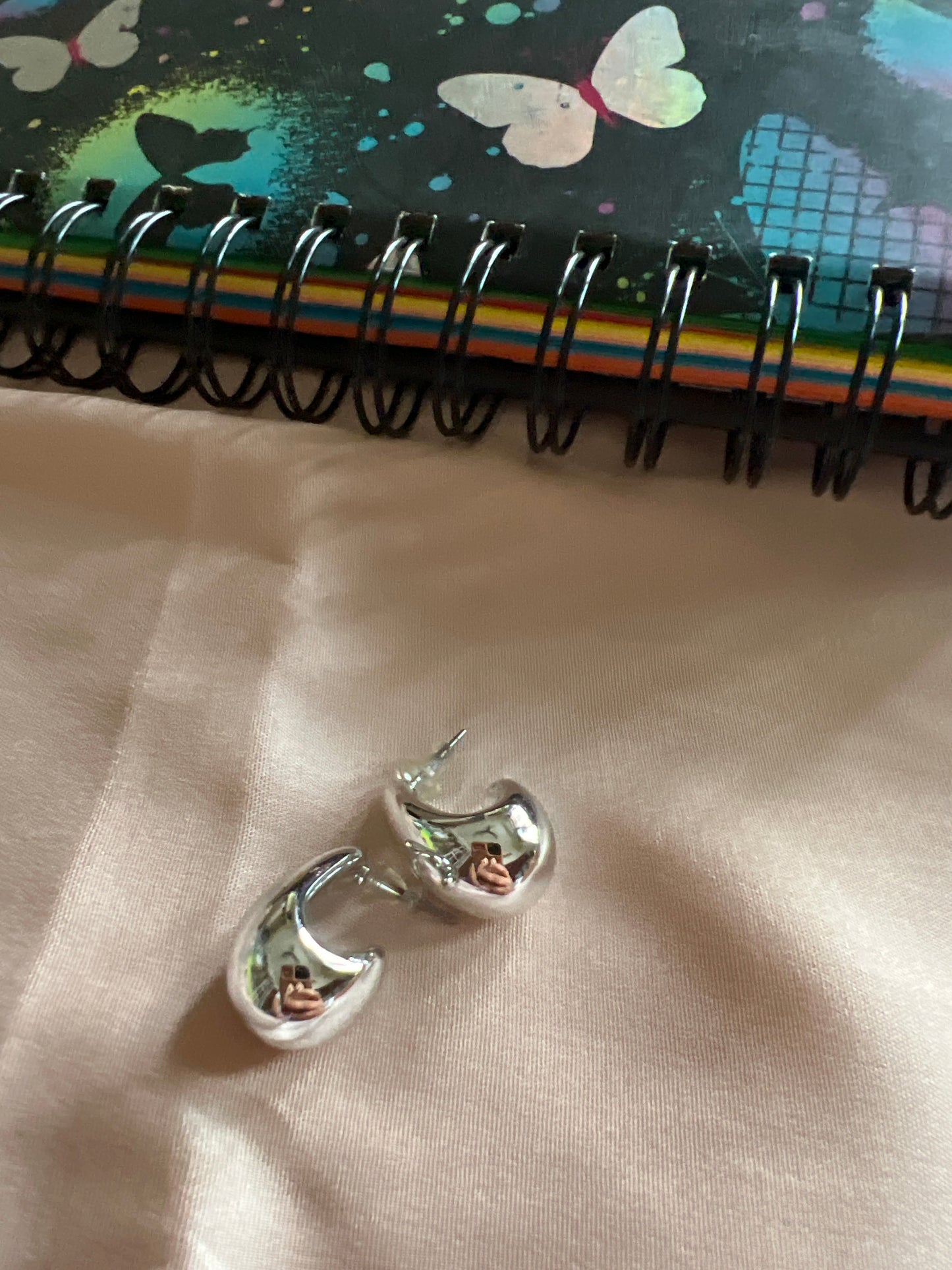 Silver chunky tear drop