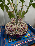Magenta stone Chandbali