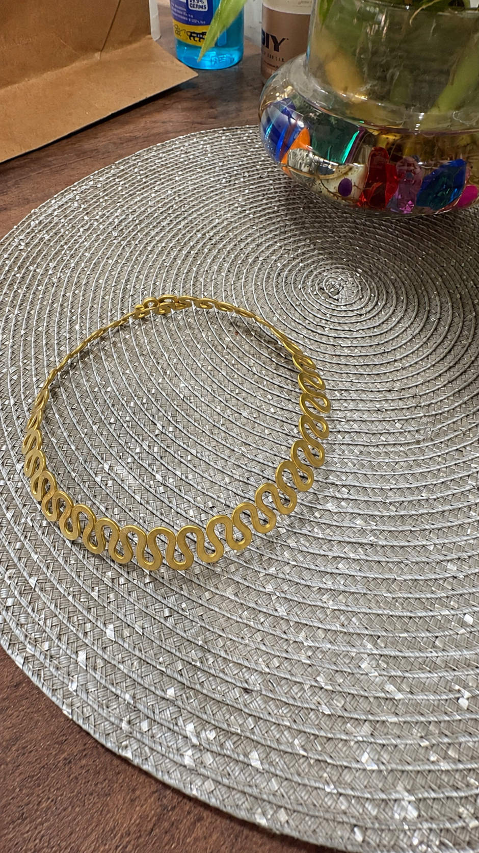 Golden Wave Choker Necklace
