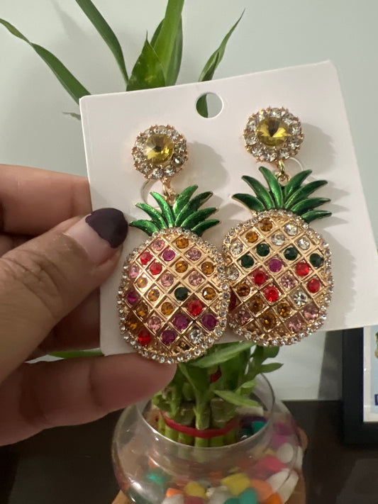 Pineapple stone earring