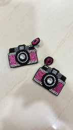 Camera beaded earring