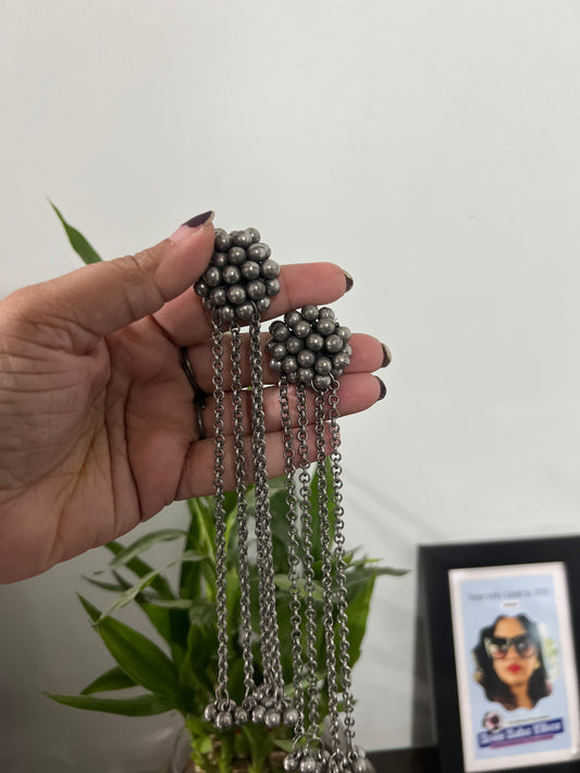 Gungroo long  Earring and adjustable ring