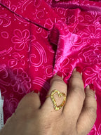 Heart adjustable ring