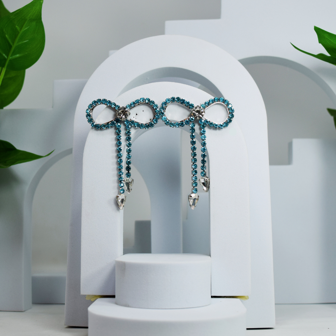 Riverblend Stone Bow Earrings – Elegant & Stylish Statement Studs