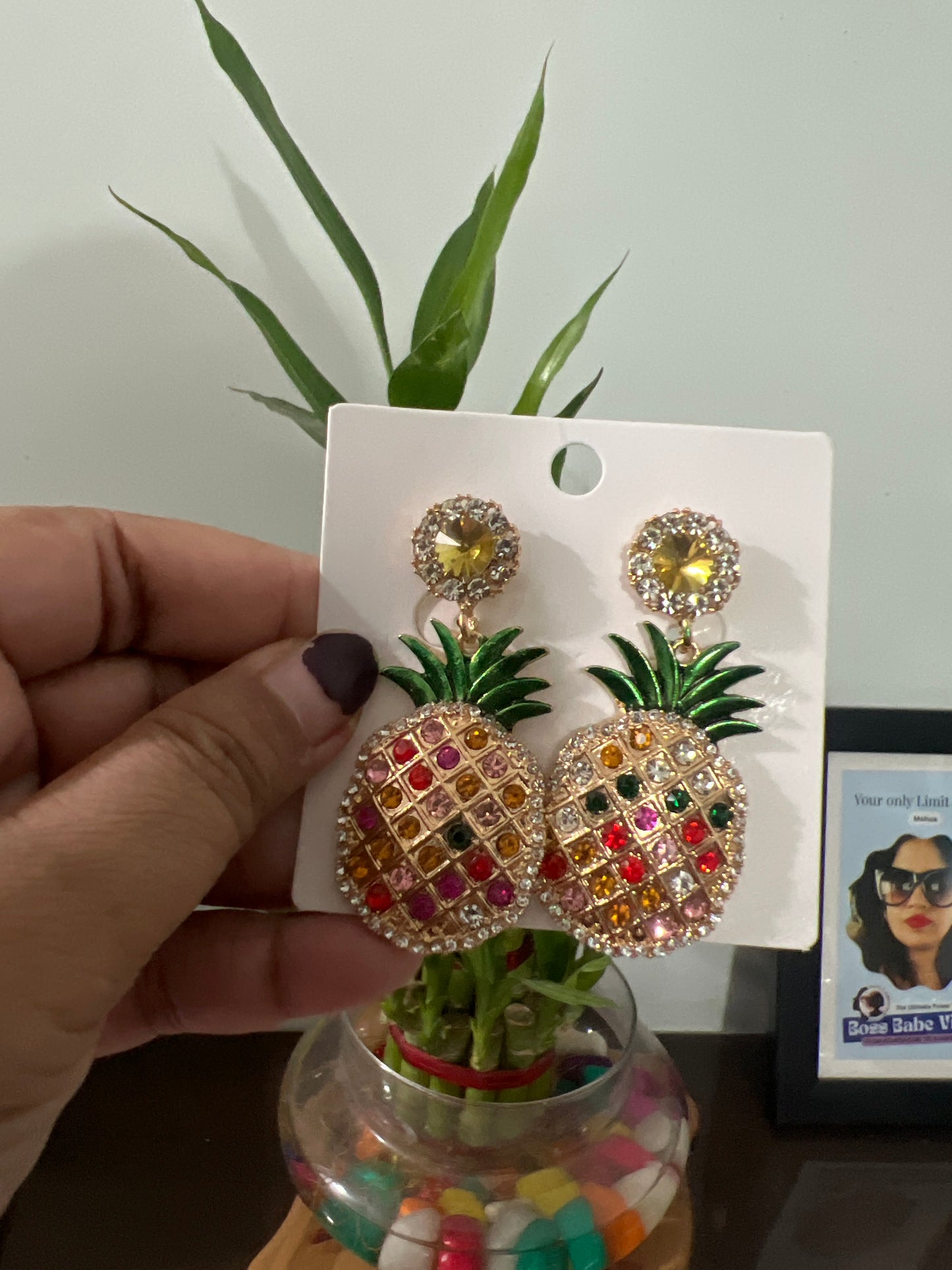 Pineapple stone earring