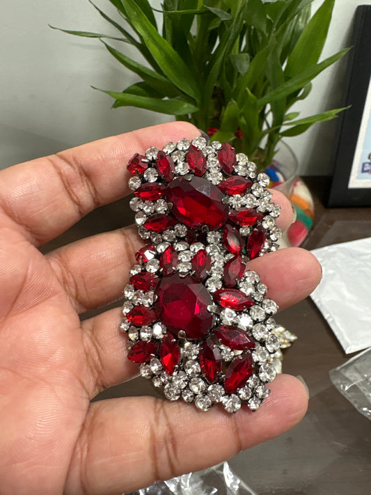 Red ruby stone stud