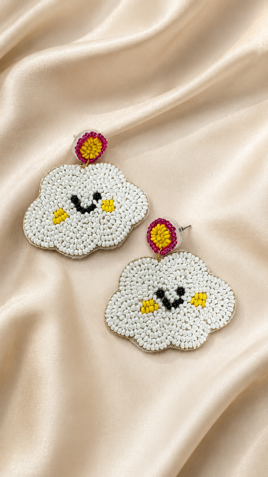Cloud beaded earring