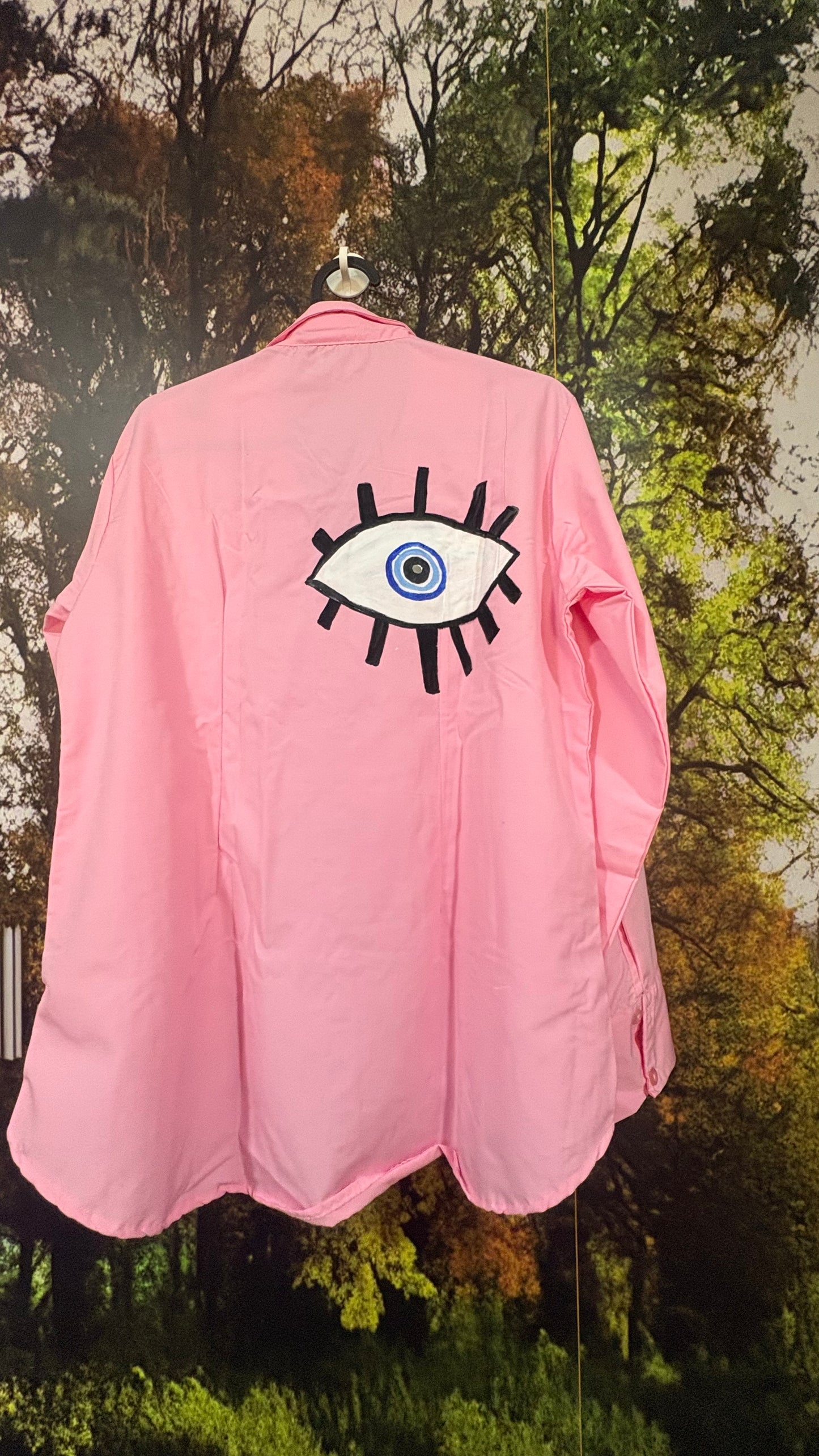 Evil eye hand painted short