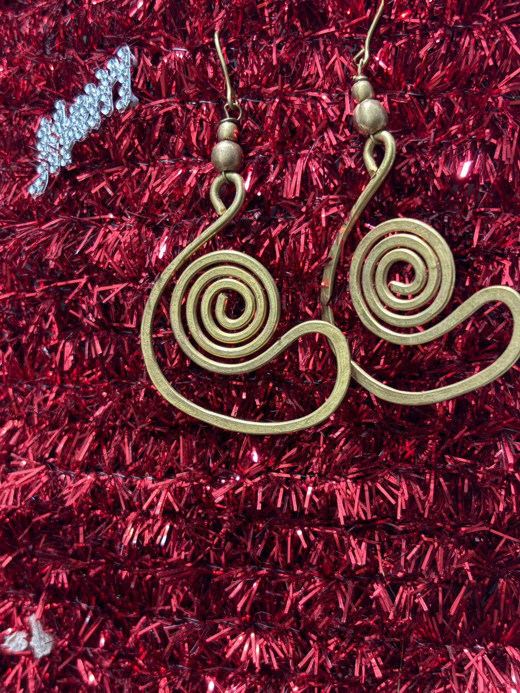 Spiral Elegance Brass Earrings
